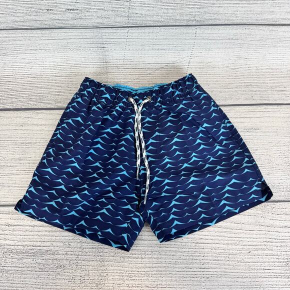 Snapper Rock Boy's Navy Blue Wave Printed Swim Trunks Size 4 - Picture 1 of 7